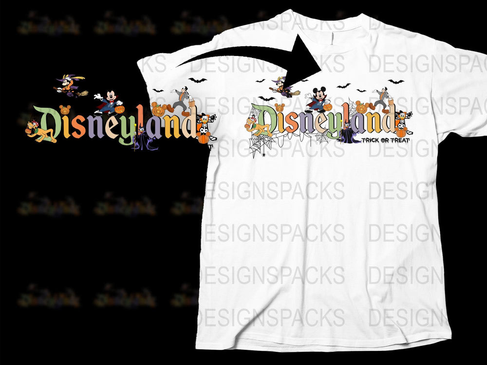 Disneyland Halloween T-Shirt, Trick or Treat Disney Theme Park Tee, Cute Fall Family Vacation Apparel