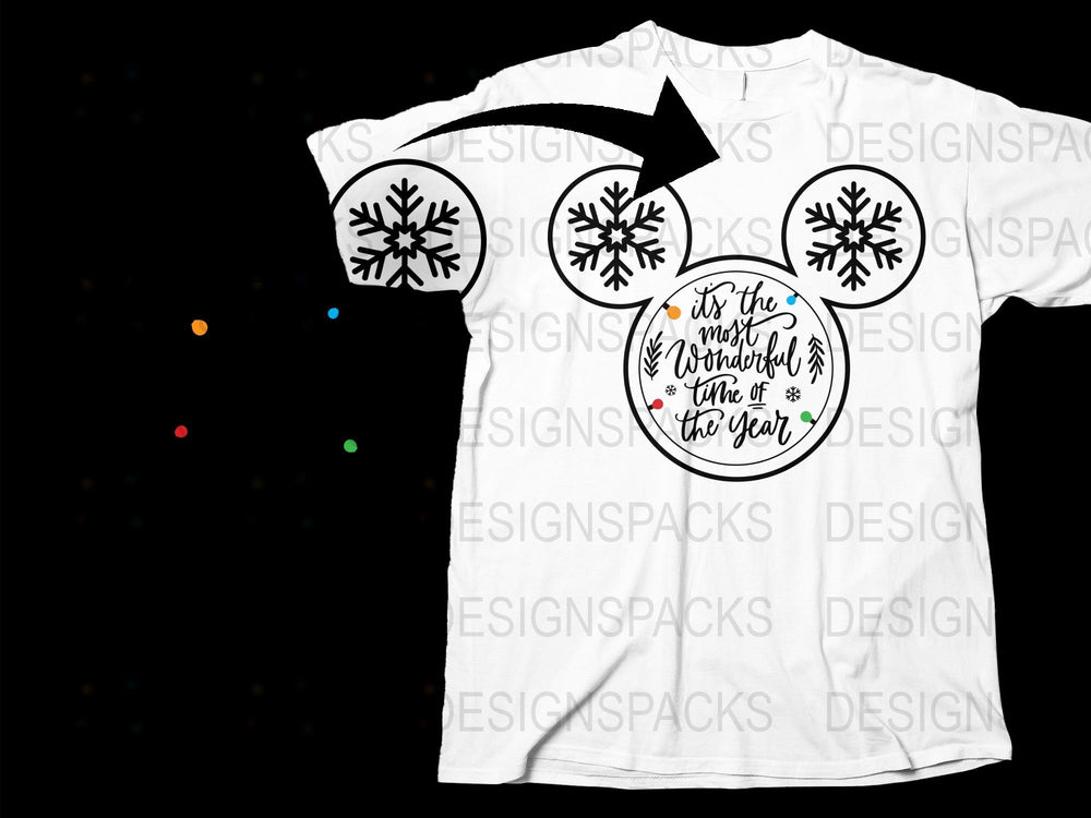 Snowflake Christmas T-Shirt, Most Wonderful Time of the Year, Holiday Tee for Men and Women, Festive Winter Apparel