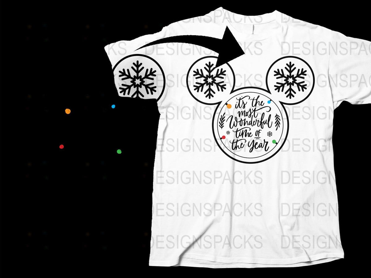 Snowflake Christmas T-Shirt, Most Wonderful Time of the Year, Holiday Tee for Men and Women, Festive Winter Apparel