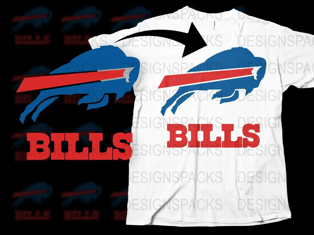 Buffalo Football Themed T-Shirt, Red and Blue Graphic Tee, Sports Fan Apparel, Casual Wear