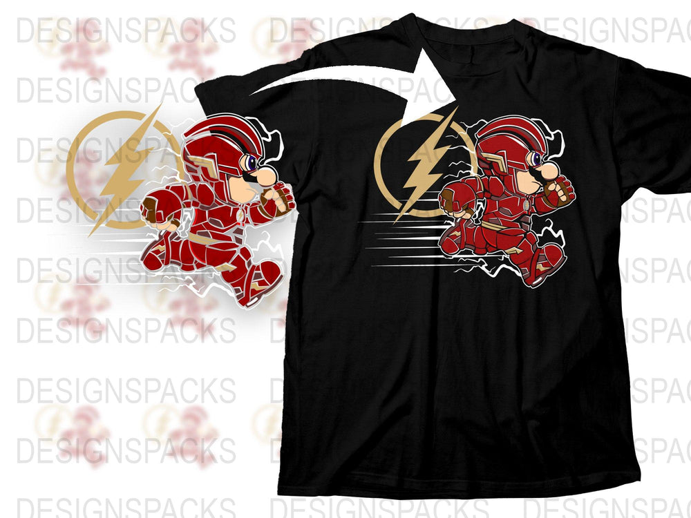 Flash Inspired Superhero T-Shirt, Comic Book Character Tee, Bold Graphic Design, Unisex Clothing Gift