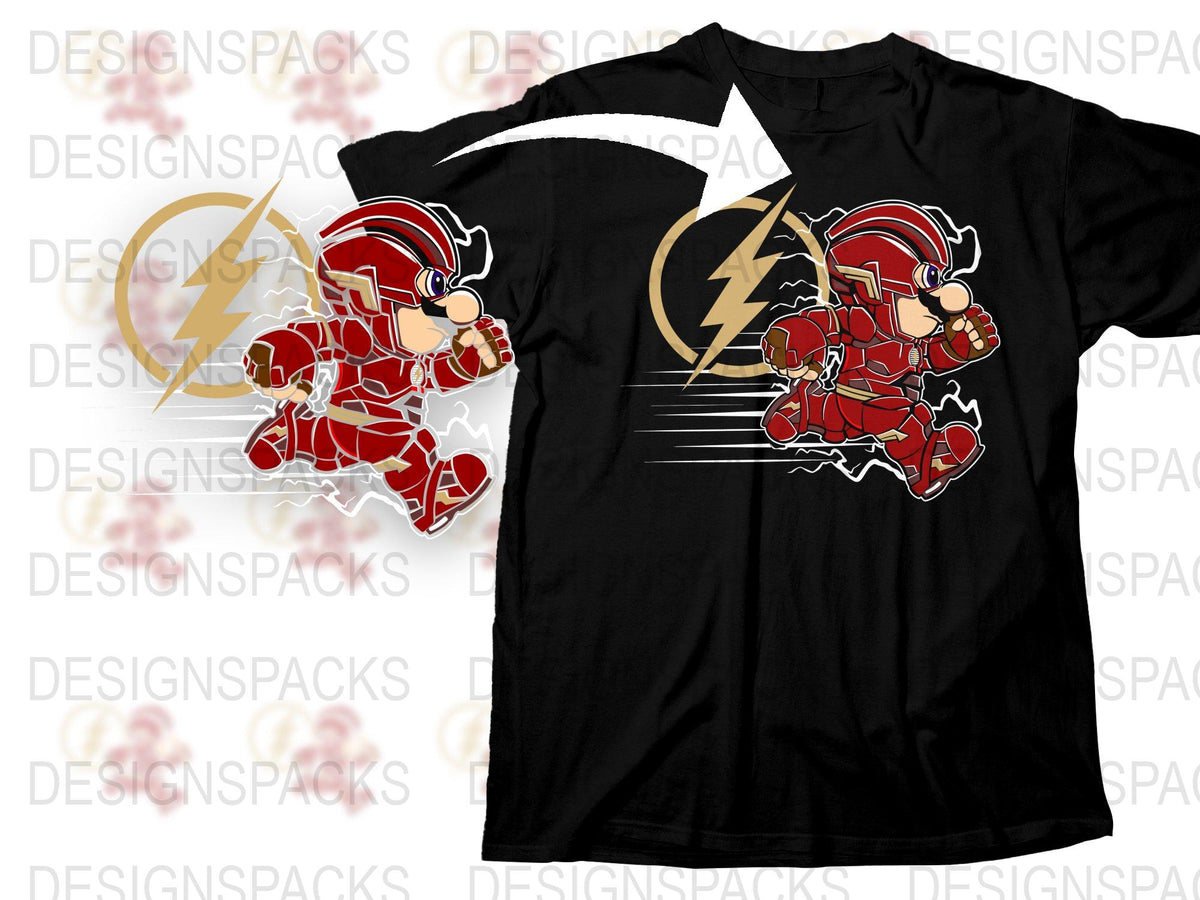 Flash Inspired Superhero T-Shirt, Comic Book Character Tee, Bold Graphic Design, Unisex Clothing Gift