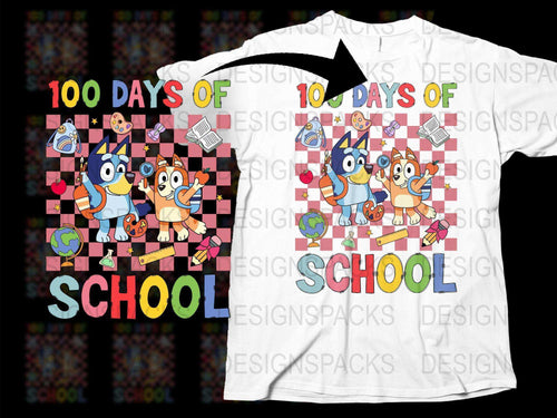 Kids 100 Days of School T-Shirt, Cartoon Fox and Owl, Colorful Celebration Tee, Unisex Children's School Shirt