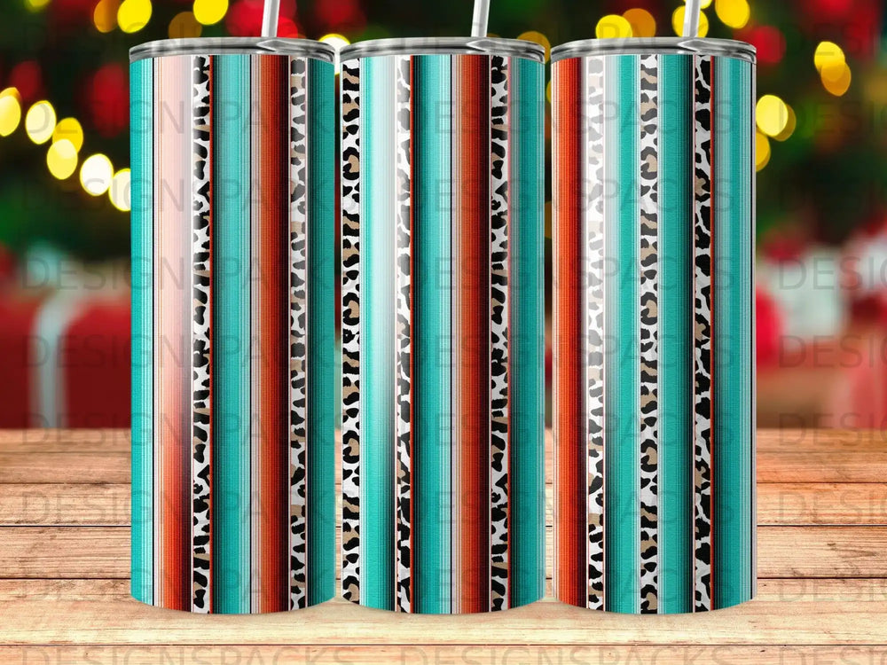 Western Serape Leopard Print Stripes Tumbler product type