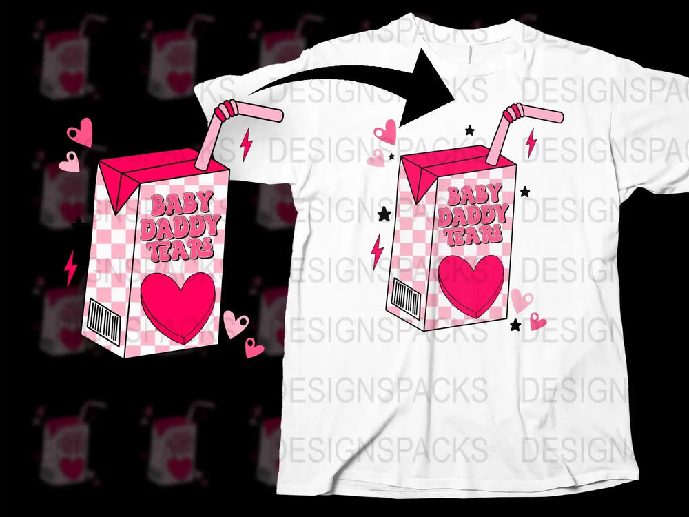Baby Daddy Juice Box Graphic T-Shirt, White Cotton Tee, Fun Novelty Father's Day Gift, Unique Dad Shirt