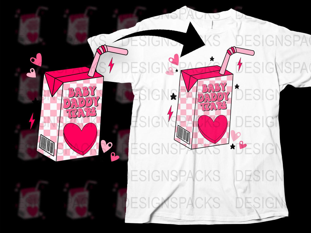 Baby Daddy Juice Box Graphic T-Shirt, White Cotton Tee, Fun Novelty Father's Day Gift, Unique Dad Shirt