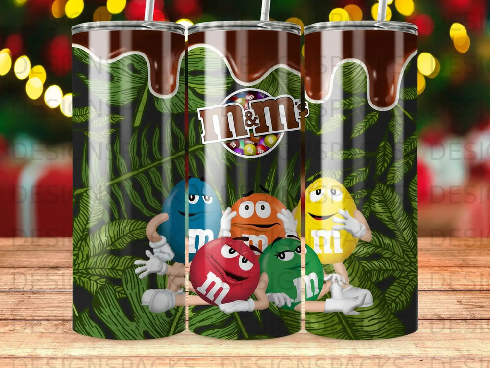 M&M's Character Chocolate Drip Jungle Leaves Colorful Tumbler product type