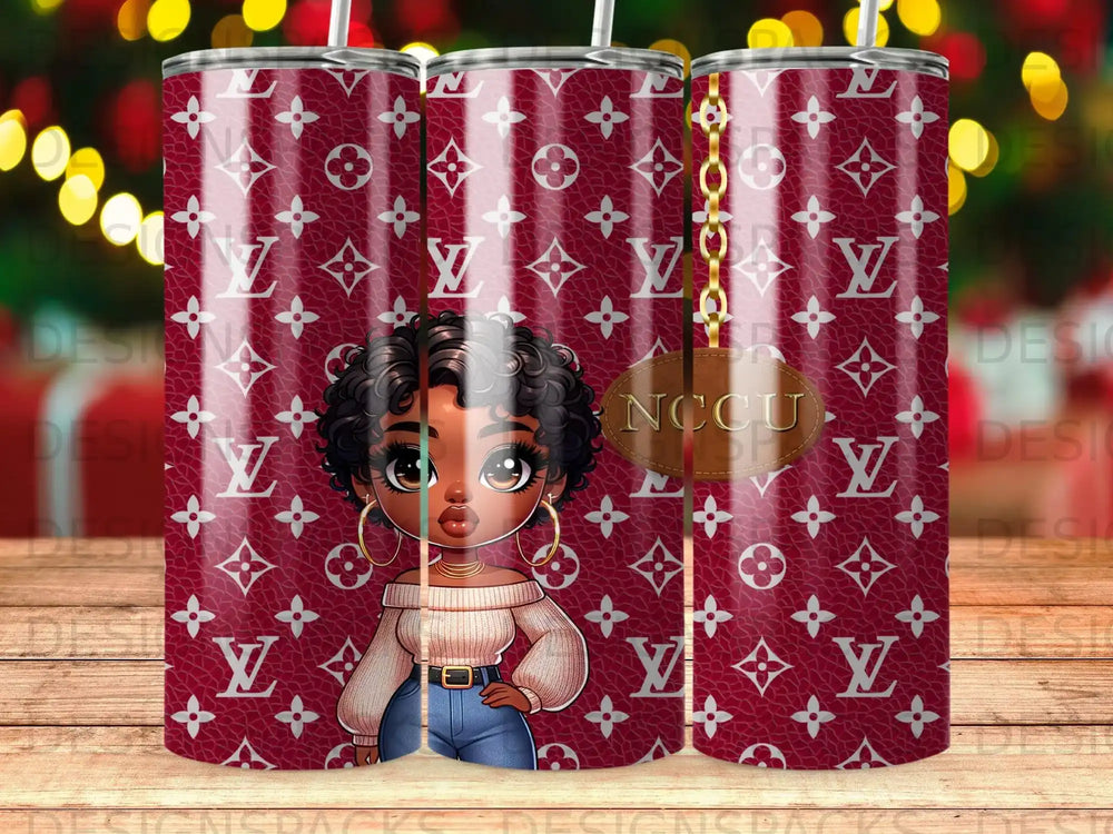 Red pattern girl cartoon NCCU gold chain tumbler product type