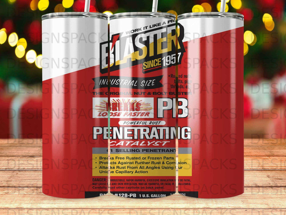 Blaster PB Powerful Rust Penetrant Industrial Size 1 US Gallon label with nut and bolt graphics.