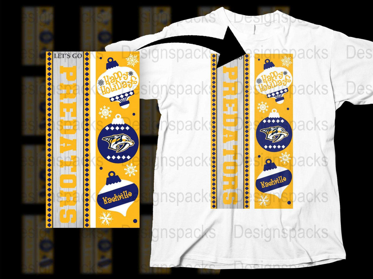 Nashville Hockey Team Scarf and T-Shirt Combo, Yellow Winter Sports Apparel, Fan Gear
