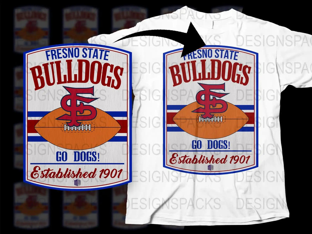 Fresno State Bulldogs Graphic T-Shirt, Vintage Sports Tee, College Apparel, Established 1901 Design, Casual Wear