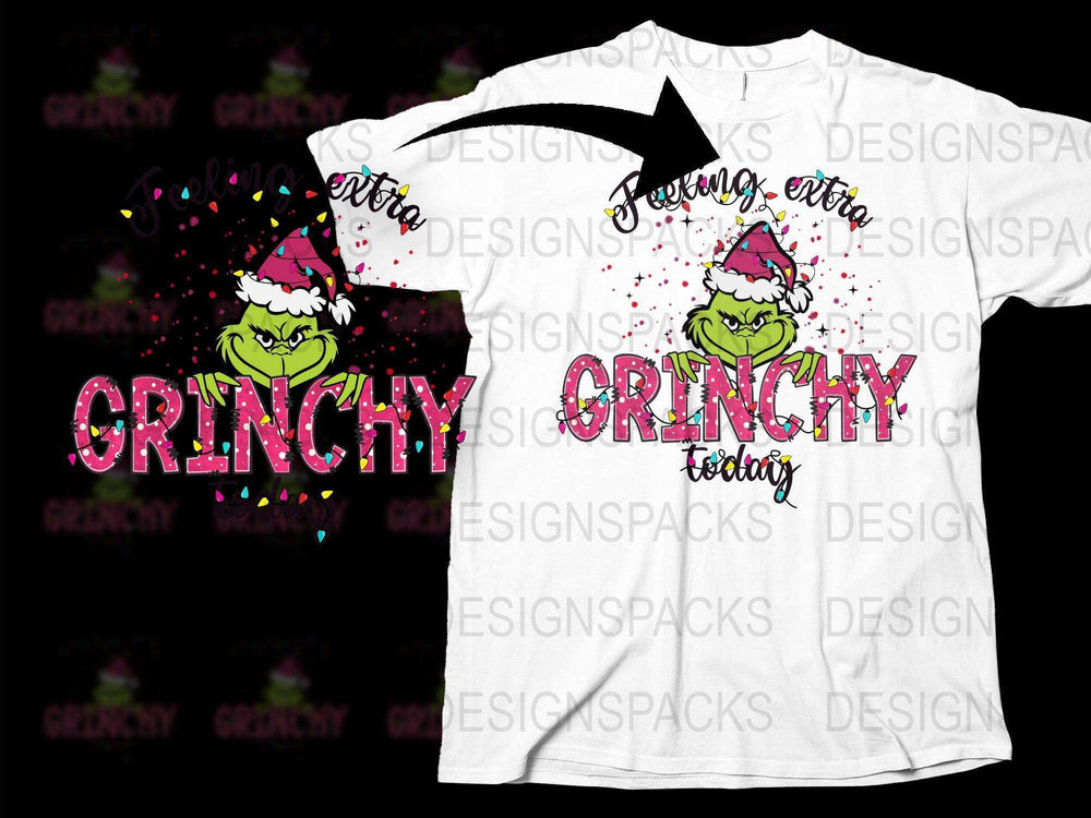 Grinchy Today T-Shirt, Funny Christmas Holiday Shirt, Festive Winter Tee, Unisex Adult Clothing