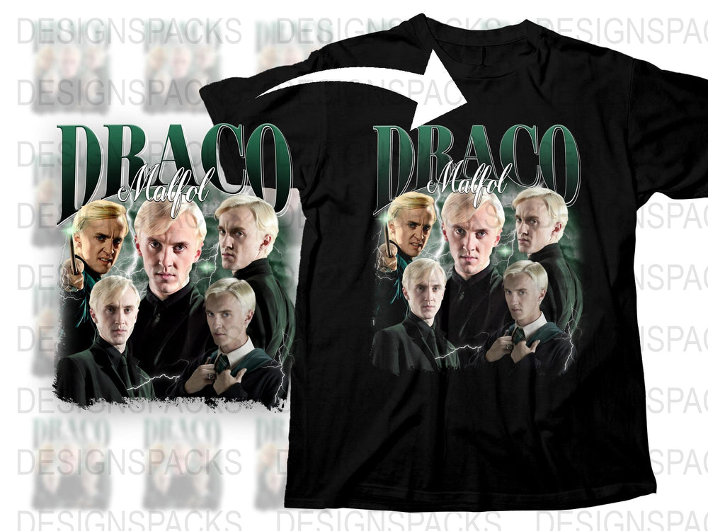 Draco Malfoy T-Shirt, Harry Potter Fan Apparel, Slytherin House, Wizarding Fashion, Movie Character Tee, Gift Idea