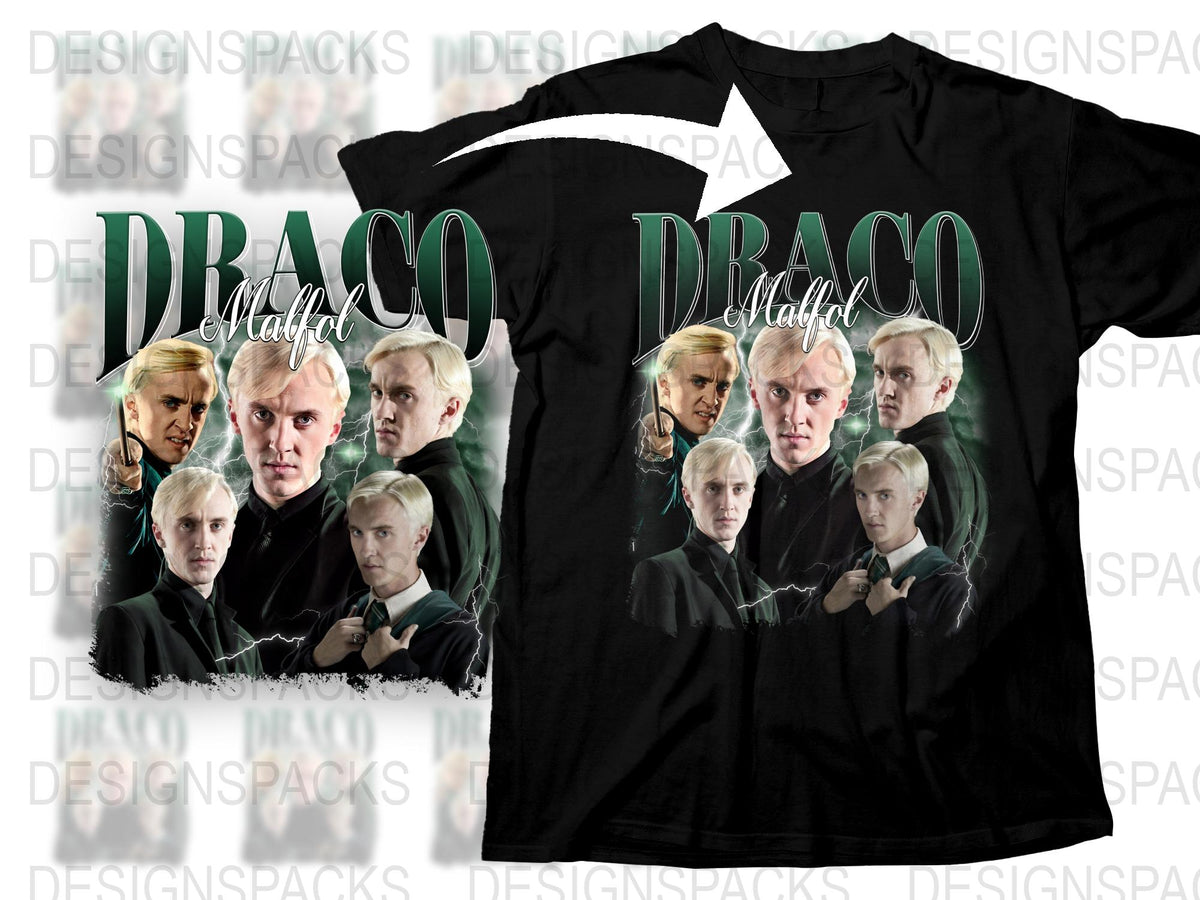 Draco Malfoy T-Shirt, Harry Potter Fan Apparel, Slytherin House, Wizarding Fashion, Movie Character Tee, Gift Idea