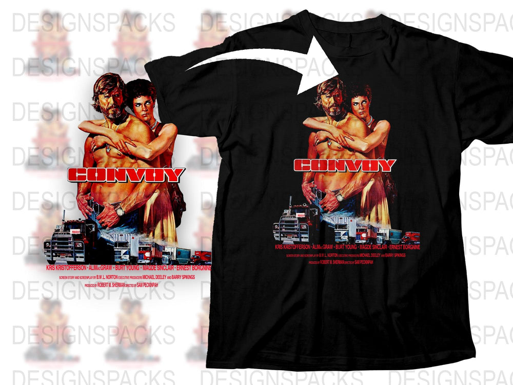 Vintage Convoy Movie Poster T-Shirt, Classic 1978 Film Graphic Tee, Retro Truck Driver Fashion, Collector's Item