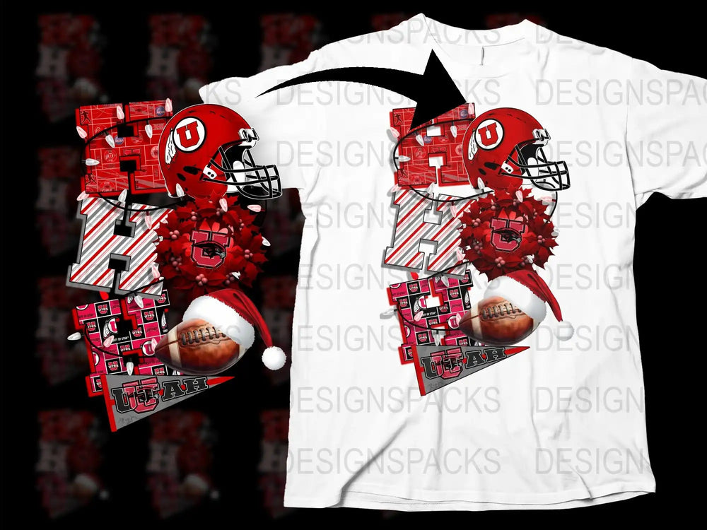 Unique Red Football Helmet Graphic T-Shirt, Sports Fan Apparel, Trendy All-Over Print Design, Casual Streetwear