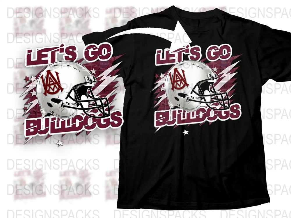 Let's Go Wildcats Football Helmet Graphic T-Shirt, Sports Team Fan Apparel, Black Unisex Tee
