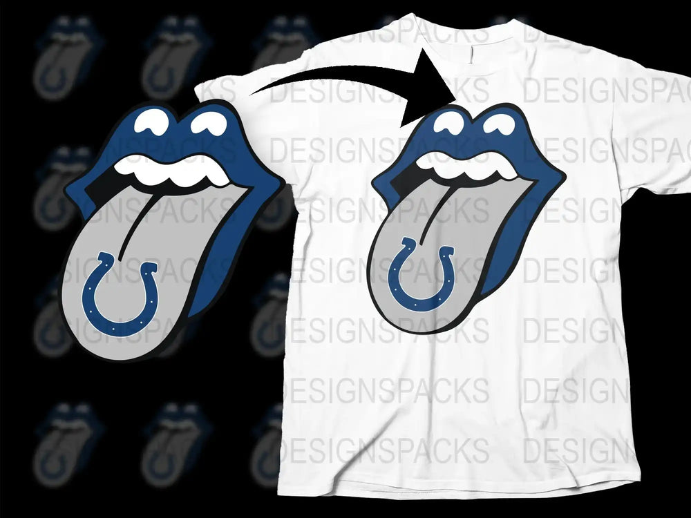 Rolling Tongue Graphic T-Shirt, Stylish White Tee with Blue Tongue Design, Unisex Fashion Clothing