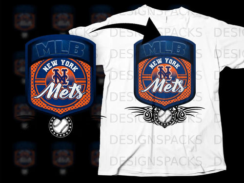 New York Mets MLB Logo Graphic T-Shirt for Fans