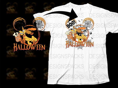 Halloween T-Shirt with Pumpkin, Witch Hat, and Boo Design, Spooky Fall Apparel for All Ages