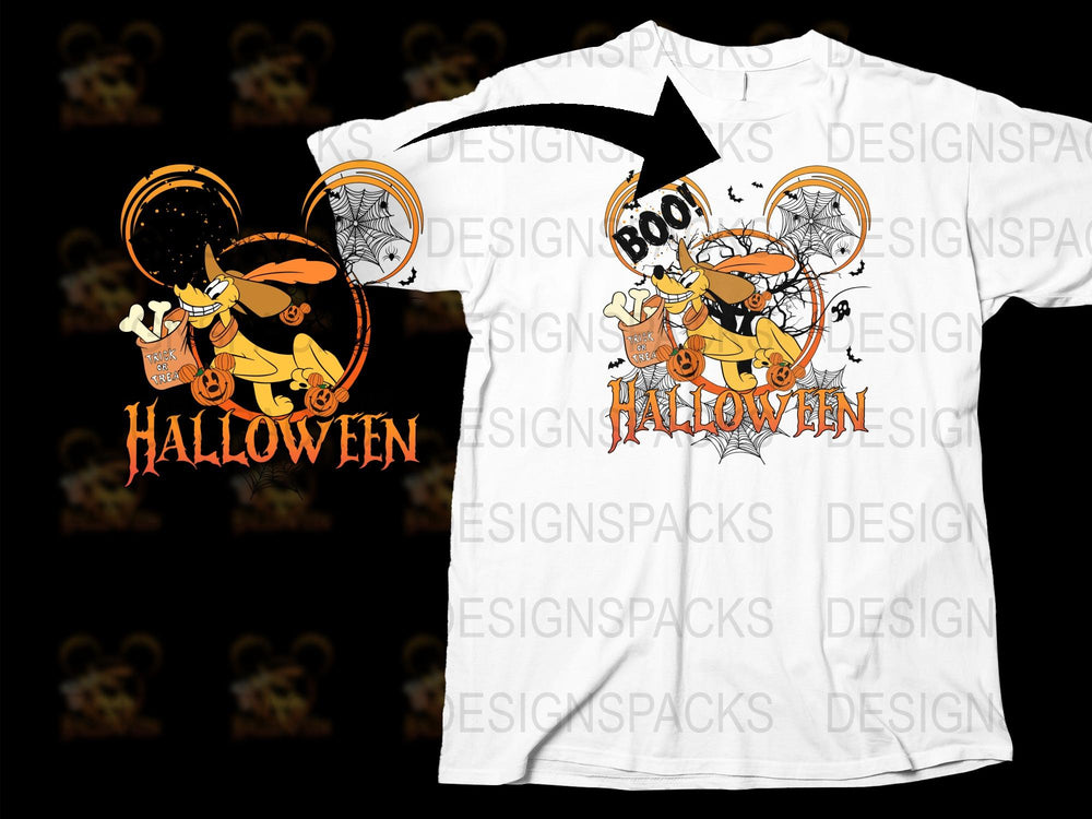 Halloween T-Shirt with Pumpkin, Witch Hat, and Boo Design, Spooky Fall Apparel for All Ages