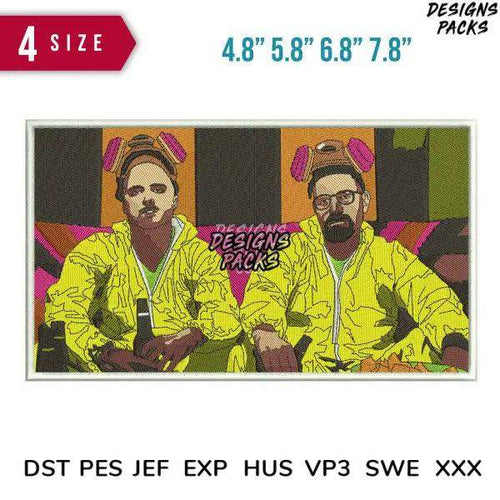 2 man Walter Pinkman Serie Embroidery Design Size item :4.8