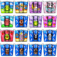 Load image into Gallery viewer, 20 3D Puff Cute Animals Tumbler Wrap Bundle Jpg
