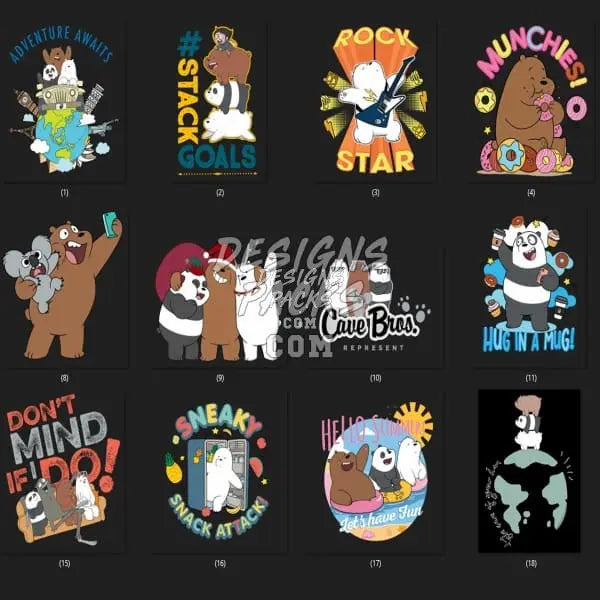 20 Cartoon Designs Bundle PNG designspacks