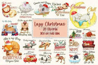 Load image into Gallery viewer, 20 Christmas Animals v4 Designs Bundle PNG designspacks
