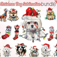 Load image into Gallery viewer, 20 Christmas Dog Designs Bundle PNG designspacks
