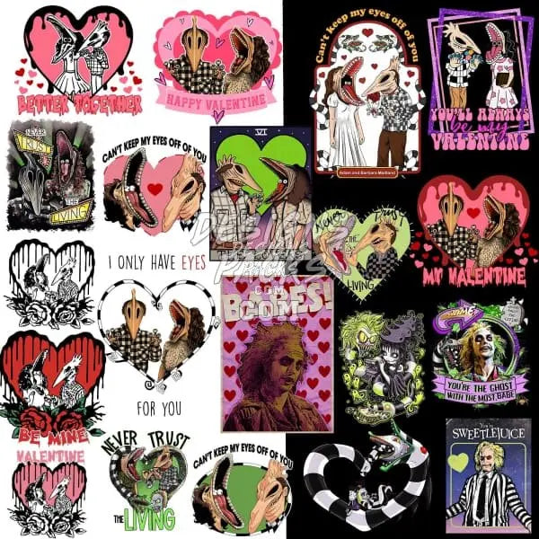 20 Horror Movie Valentine's Day Designs Bundle PNG designspacks