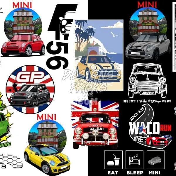 20 Mini Cooper Classics Designs Bundle PNG designspacks