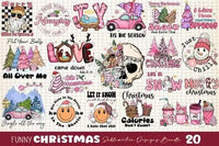 Load image into Gallery viewer, 20 Pink Christmas v1 Designs Bundle PNG designspacks
