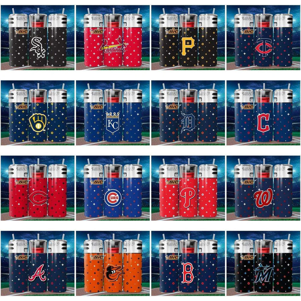 20 Baseball BIC Lighters Tumbler Wrap Designs Bundle JPG