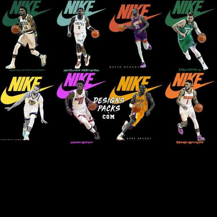 20 Basketball Players Swoosh Brand Designs Bundle Png