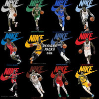 Load image into Gallery viewer, 20 Basketball Players Swoosh Brand Designs Bundle Png
