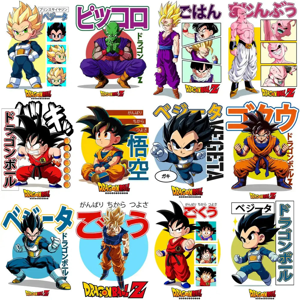 20 Dragon ball Streetwear Anime Designs Bundle PNG + PDF