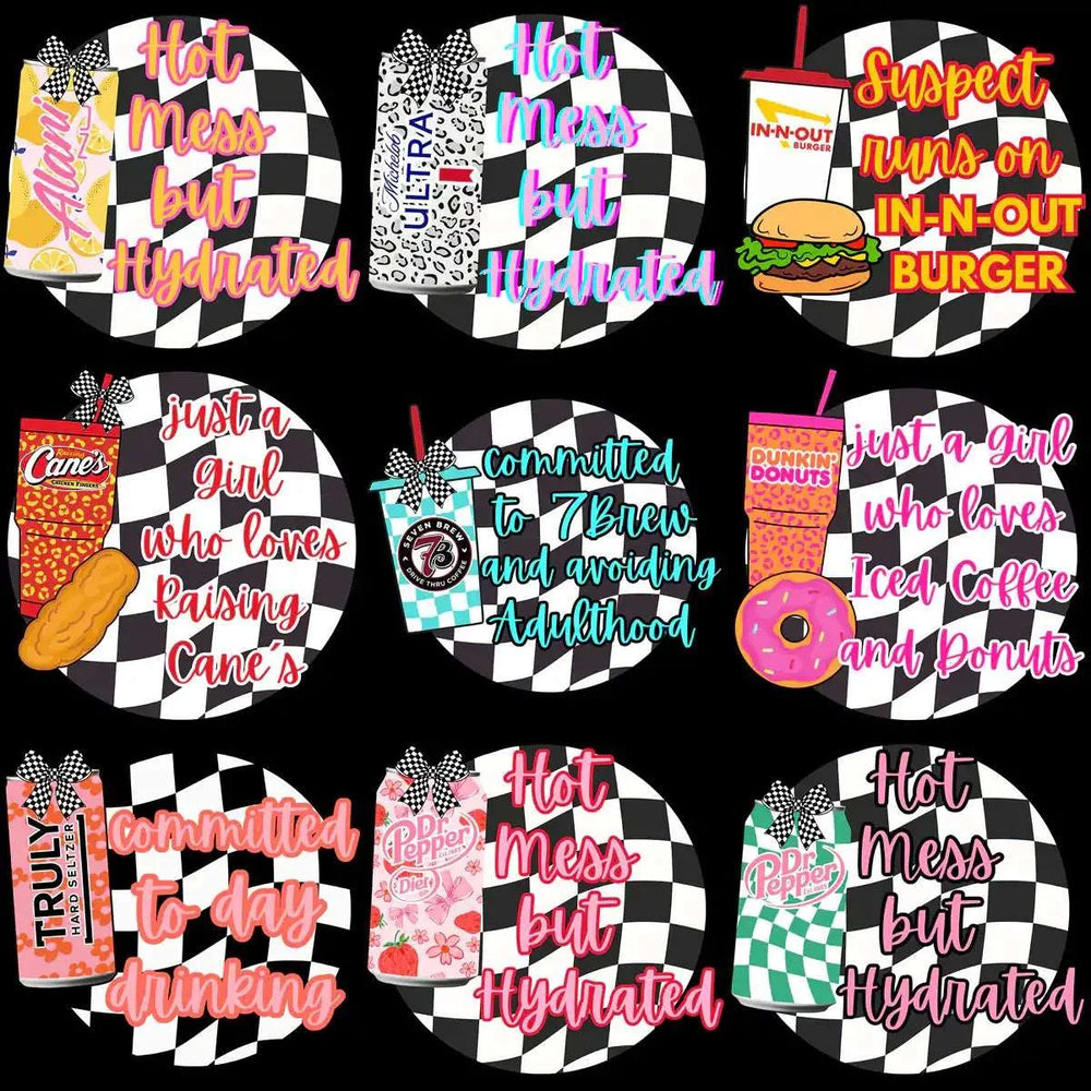 20 Food & Drinks Hot Mess & Snack Lover Designs Bundle PNG