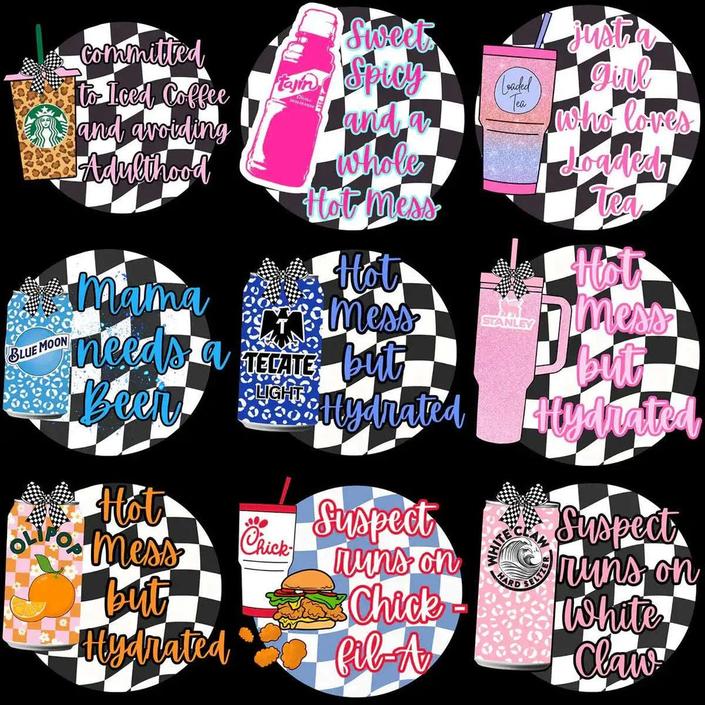20 Food & Drinks Hot Mess & Snack Lover Designs Bundle PNG