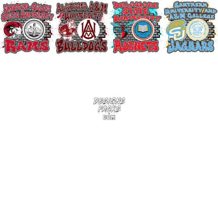 20 Hbcu Graffiti College Team Designs Bundle Png