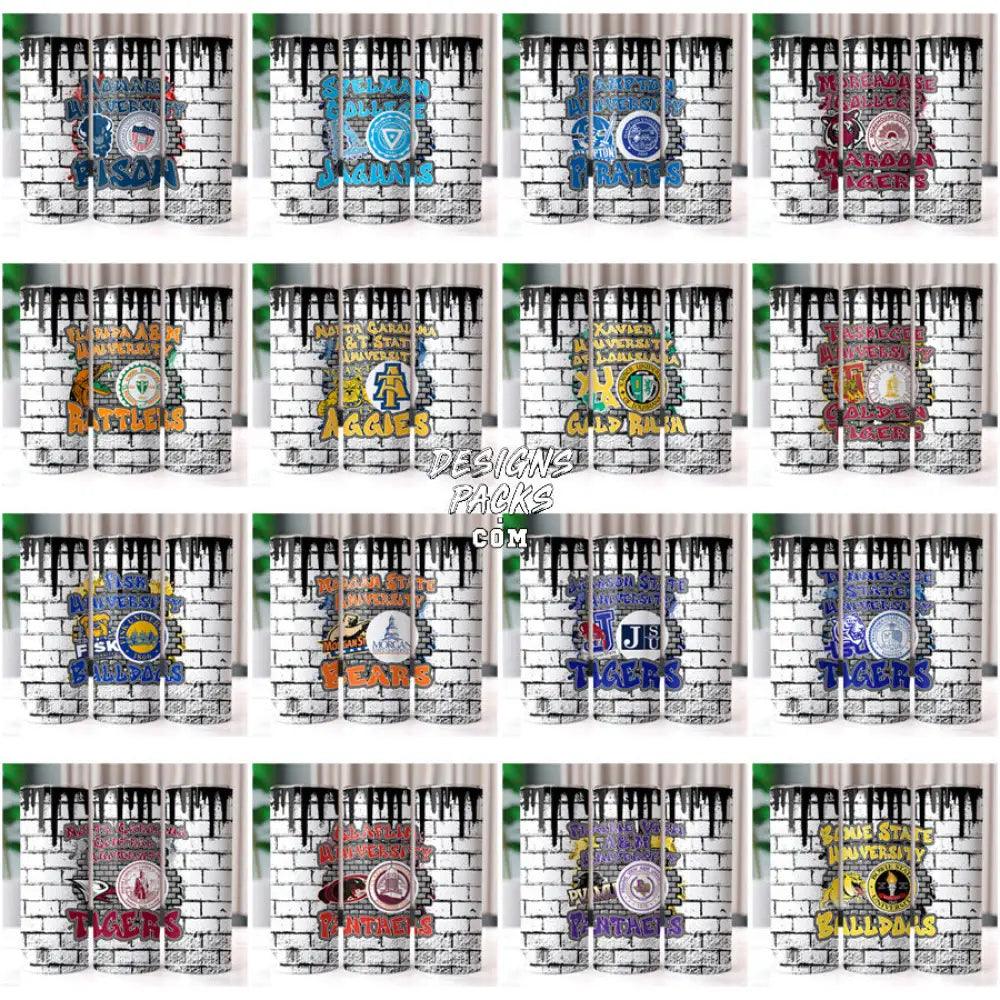 20 Hbcu Graffiti College Team Tumbler Wrap Bundle Jpg