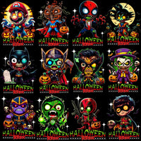 Load image into Gallery viewer, 20 Horror Pop Culture Zombies Halftone Designs Bundle PNG
