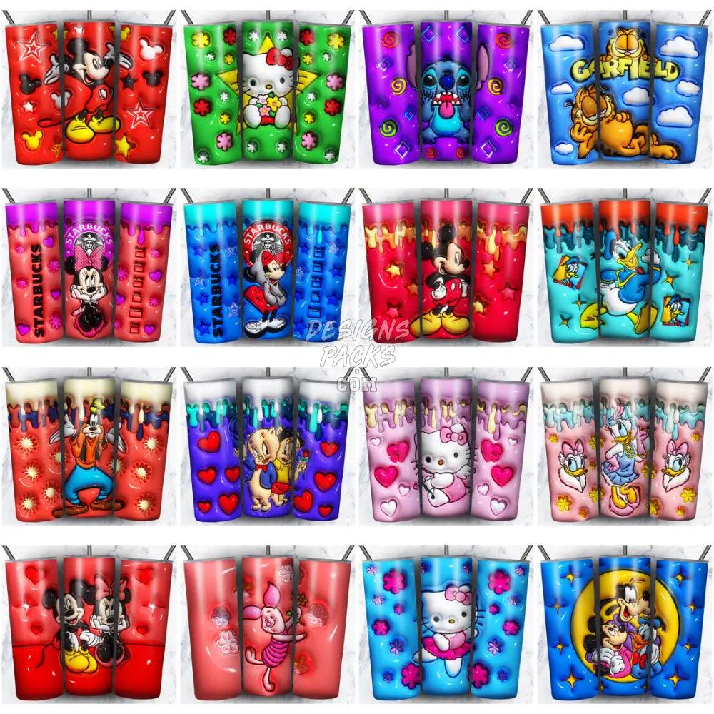 20 Inflate Cartoon Tumbler Wrap Bundle Jpg