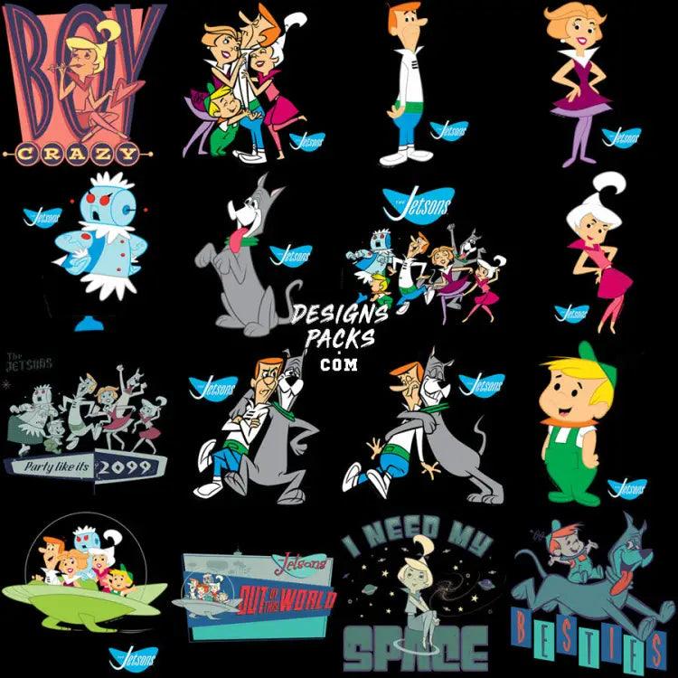 20 Jets Family Cartoon Designs Bundle Png