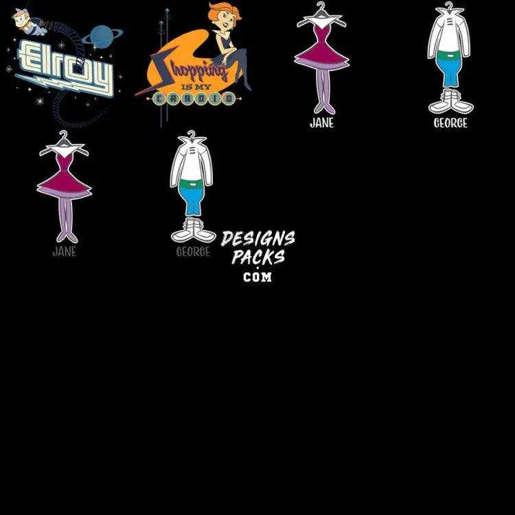 20 Jets Family Cartoon Designs Bundle Png