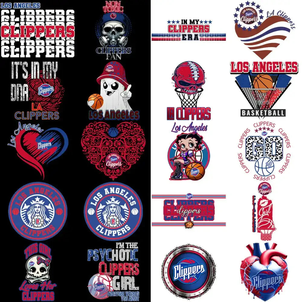 20 LA Clippers Basketball Designs Bundle PNG