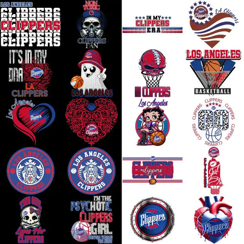 20 LA Clippers Basketball Designs Bundle PNG