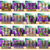 Load image into Gallery viewer, 20 Mardi Gras 1 Tumbler Wrap Bundle Jpg
