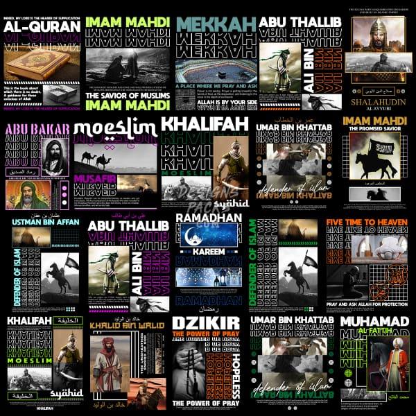 20 Muslim Designs Bundle PNG CDR DESIGNSPACKS