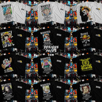 Load image into Gallery viewer, 20 One Piece Wanted Streetwear Designs Bundle Png + Psd
